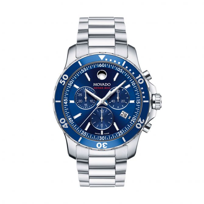 Movado Series 800 42mm Watch Blue and Silver Dial 2600141 Borsheims