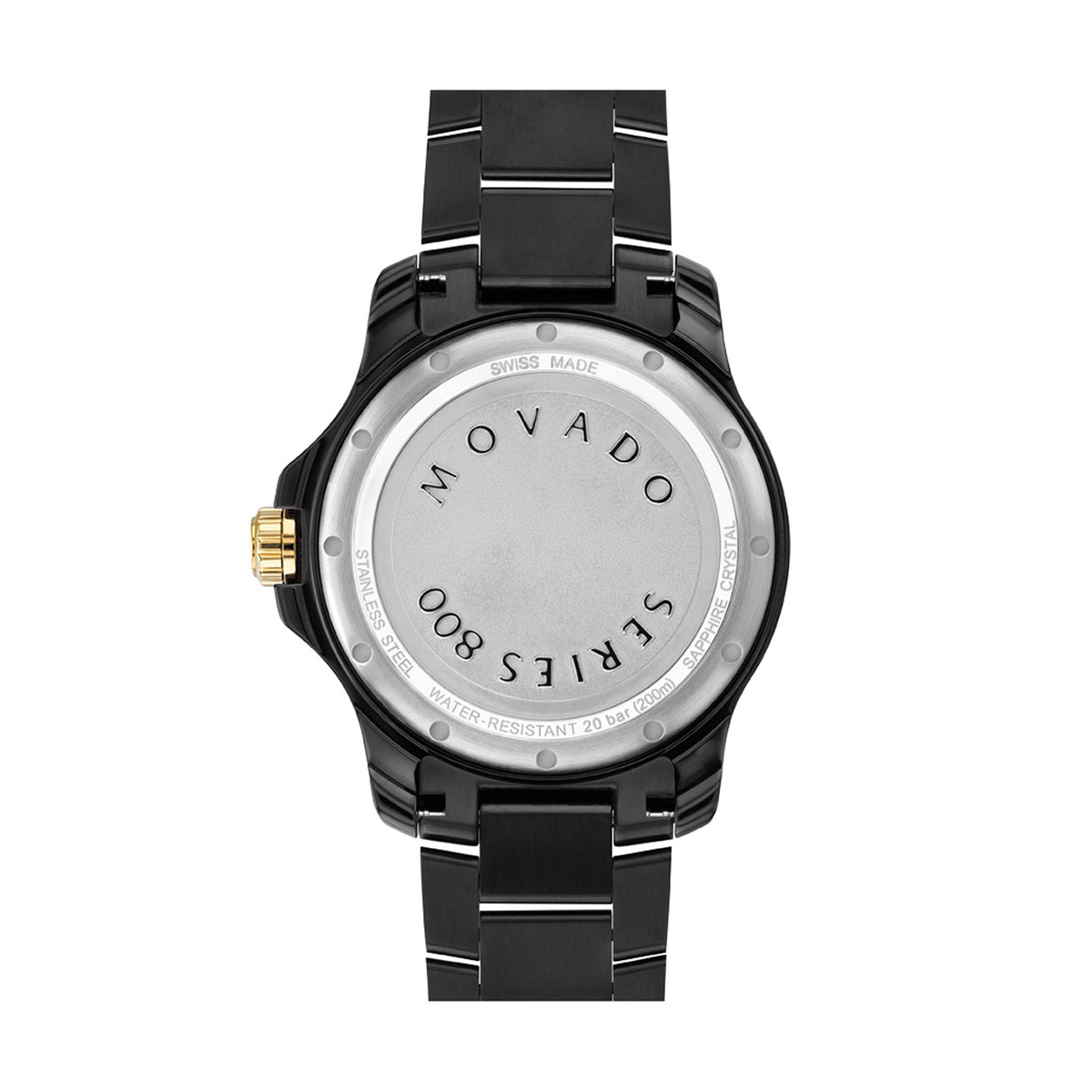 Movado Series 800 40mm Watch, Black and Gold Tone Dial