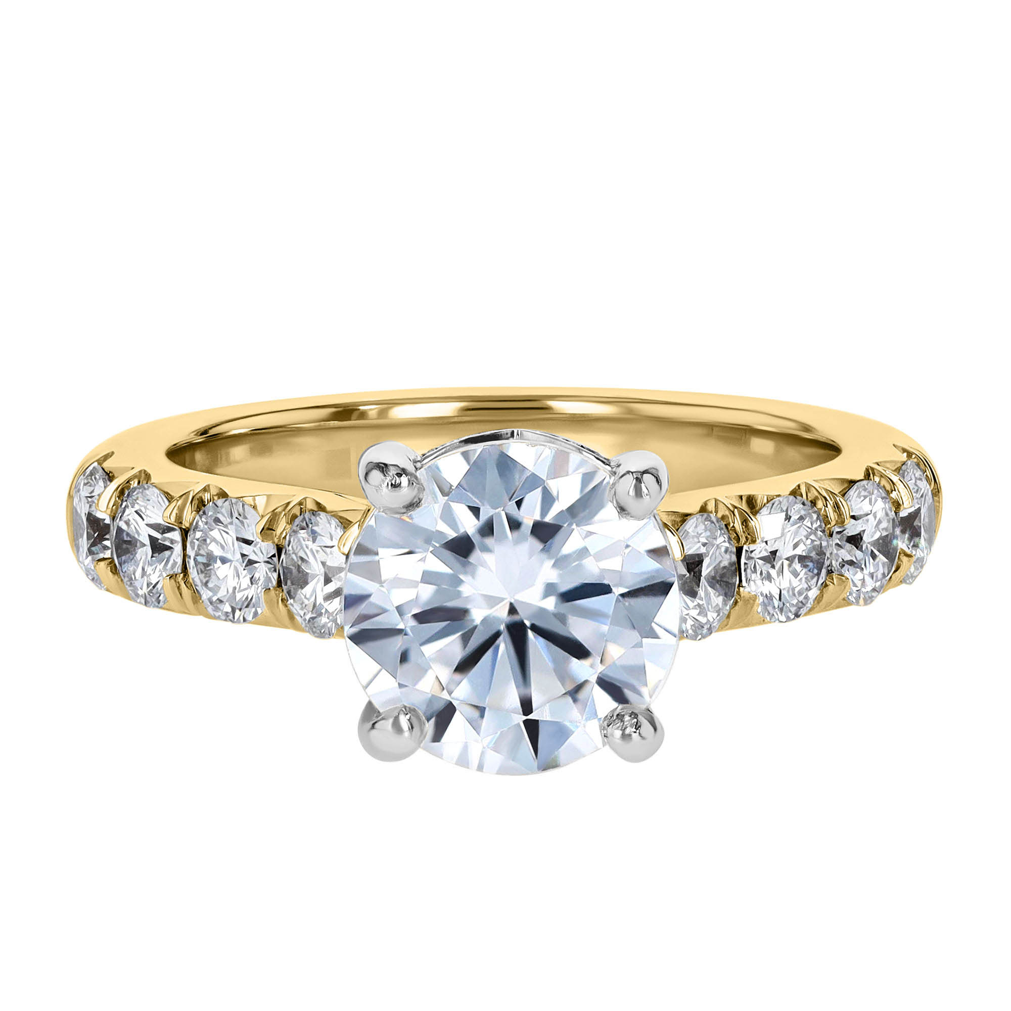 18K Gold Diamond Flush Fit .90 cttw Engagement Ring Setting