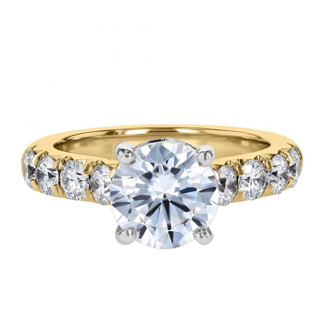 18K Gold Diamond Flush Fit .90 cttw Engagement Ring Setting