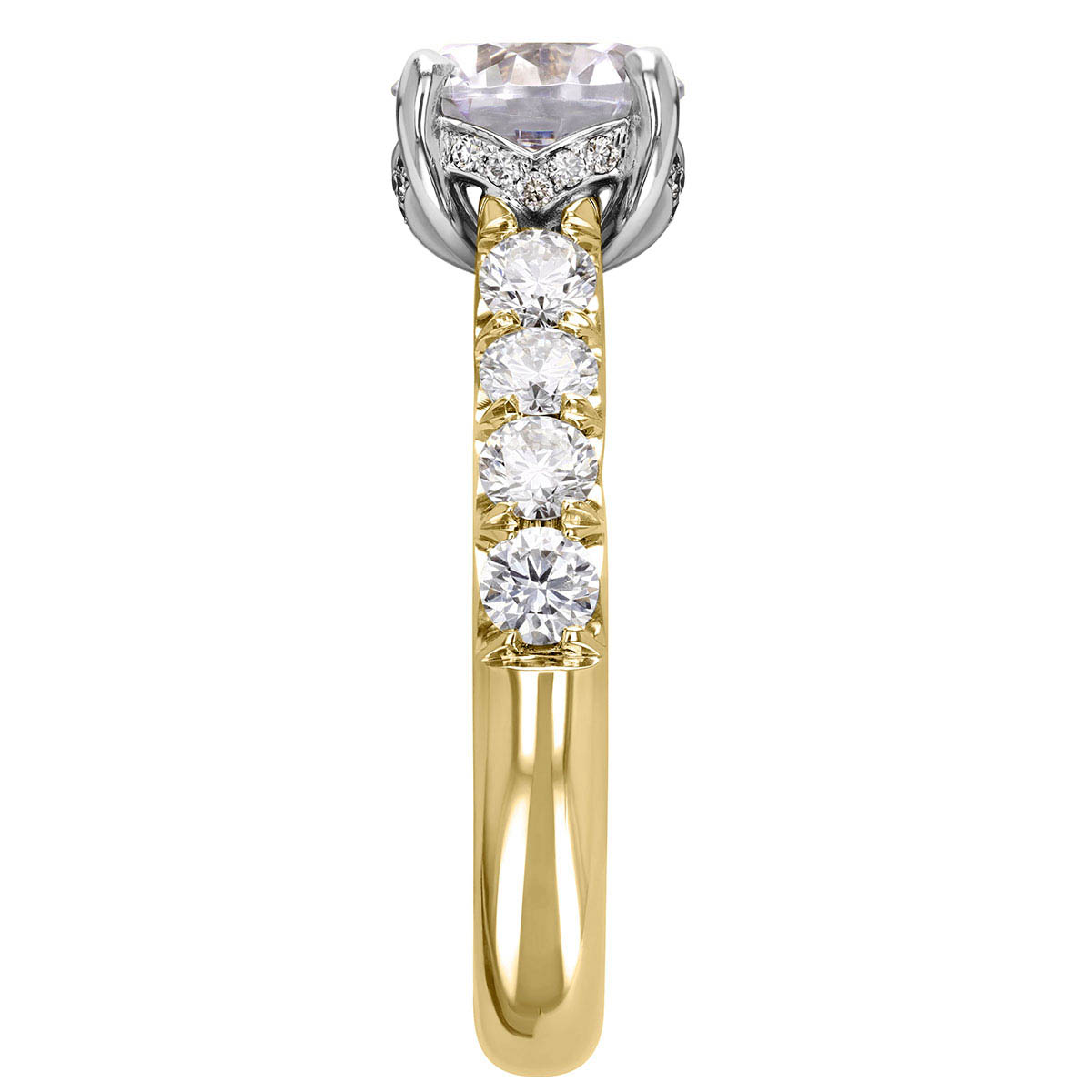 18K Gold Diamond Flush Fit .90 cttw Engagement Ring Setting