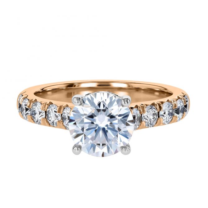 18K Gold Diamond Flush Fit 3/4 cttw Engagement Ring Setting