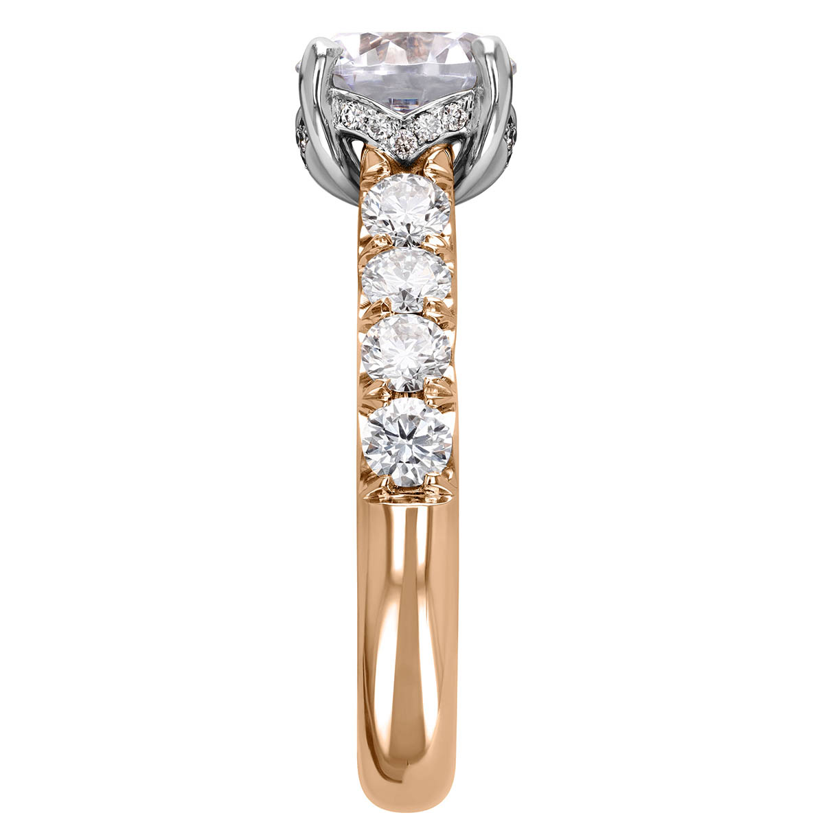 18K Gold Diamond Flush Fit .90 cttw Engagement Ring Setting