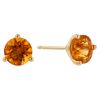 14K Yellow Gold Round Citrine Stud Earrings, 6mm