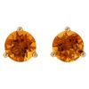 14K Yellow Gold Round Citrine Stud Earrings, 6mm