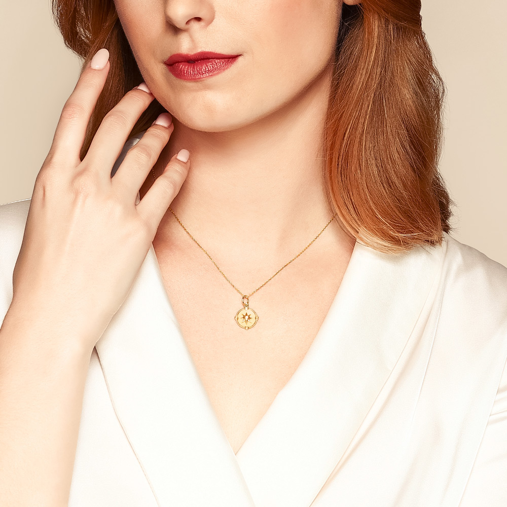 Monica Rich Kosann Mini Adventure Charm Pendant with Diamond in Yellow Gold