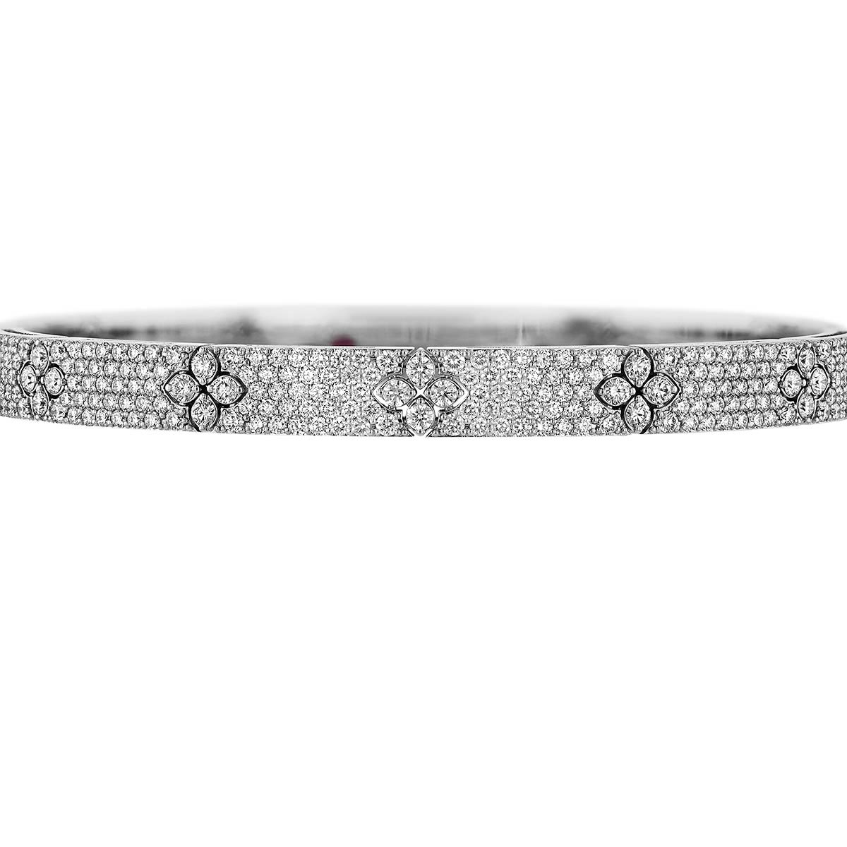 Roberto Coin Love in Verona Diamond Pavé Bangle Bracelet in 18K White Gold