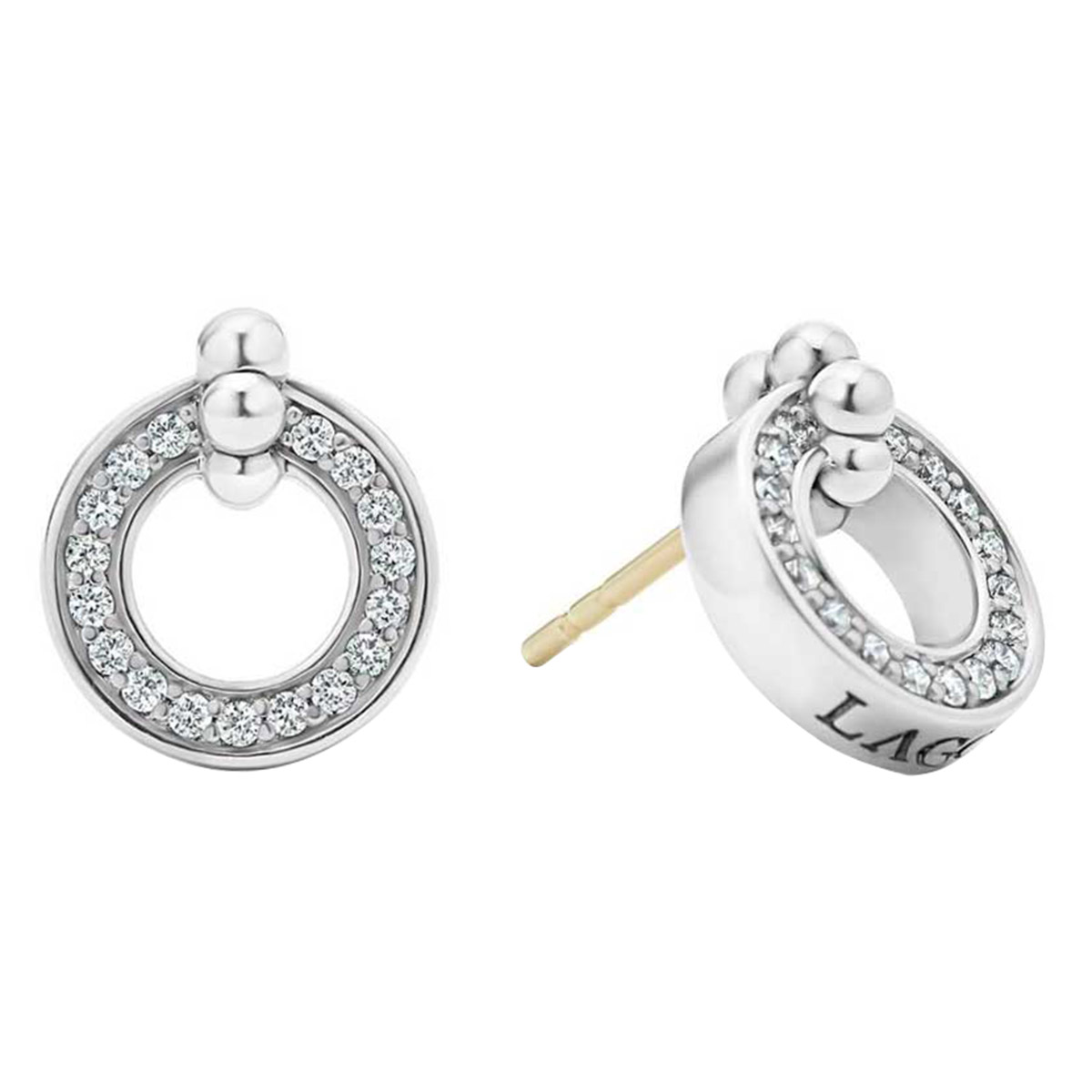 LAGOS Caviar Spark Diamond Circle Earrings