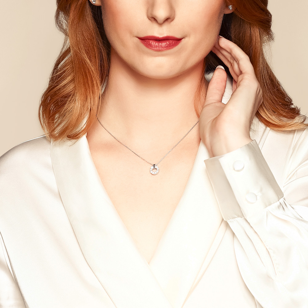 Frederic Sage Mini Diamond Open Circle Pendant in White Gold, 18