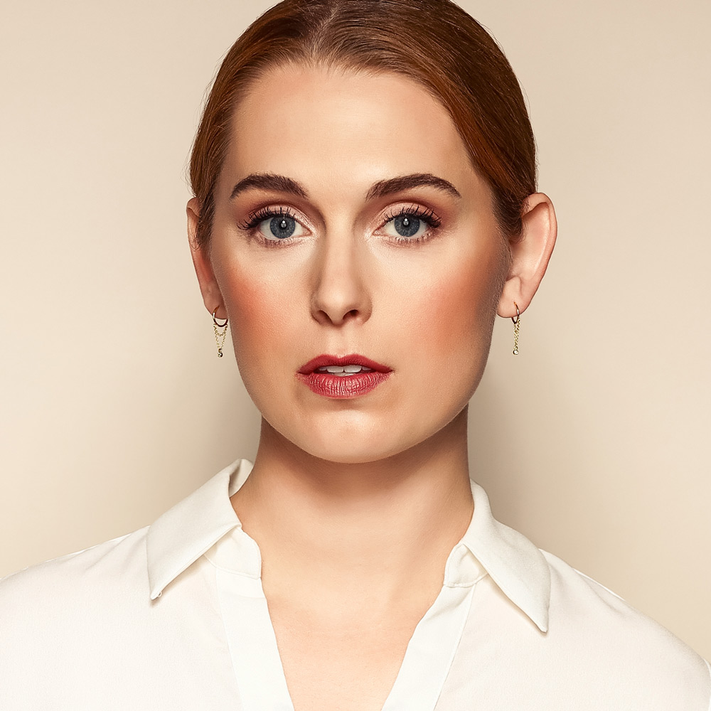 Zoe Chicco Double Chain Loop Thin Huggie Hoops with Diamond Dangle in Yellow Gold