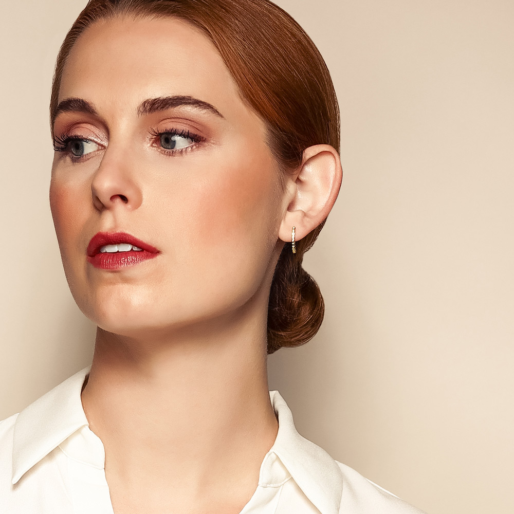 Zoe Chicco 10 Tiny Diamond Bezel Curved Bar Drop Earrings in Yellow Gold