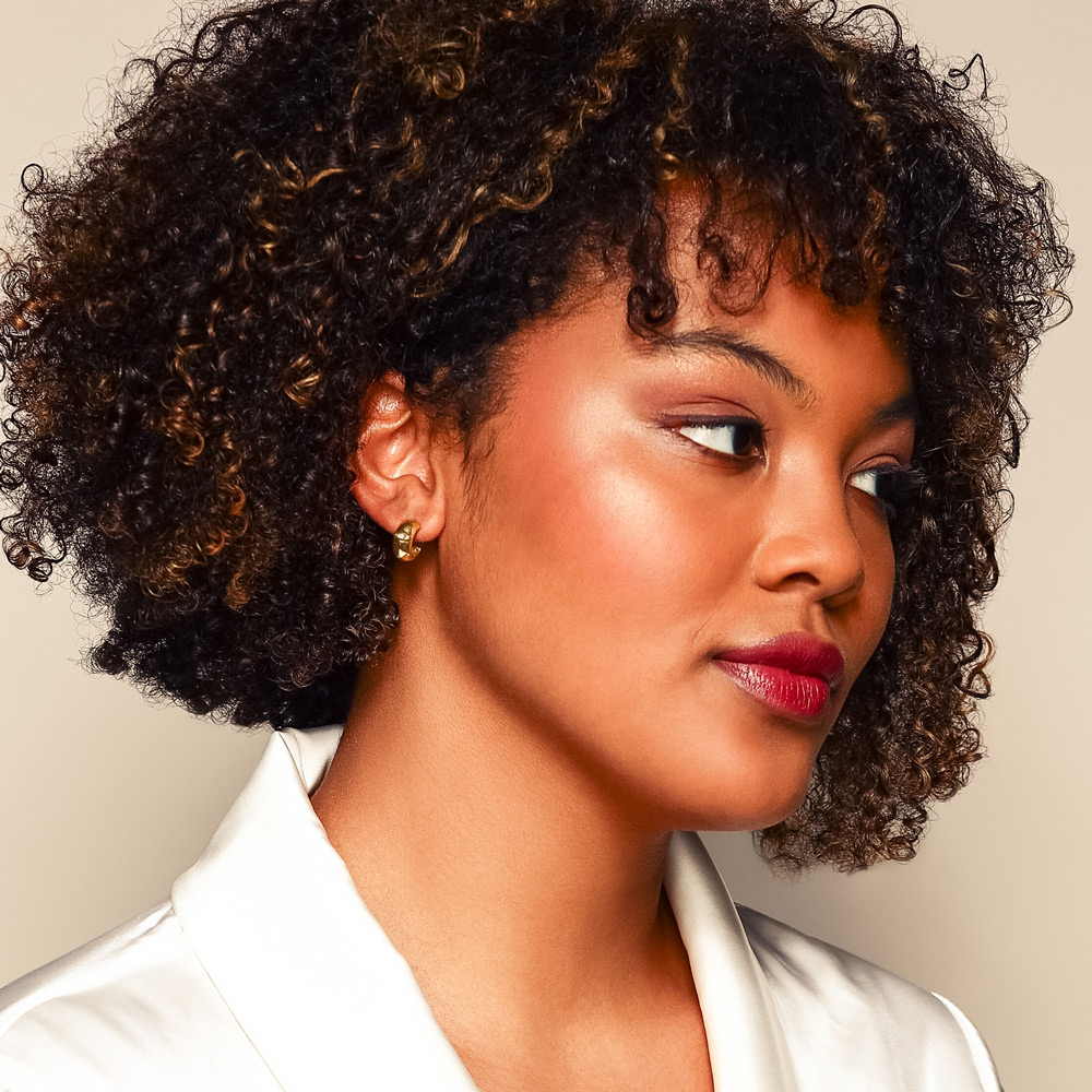 Zoe Chicco Yellow Gold Wide Chubby Huggie Hoop Earrings with Marquise Diamonds