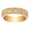 Tapered Baguette Diamond Flush Set Ring in Yellow Gold