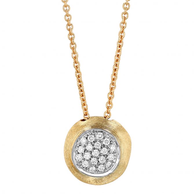 Marco Bicego Delicati Yellow Gold & Diamond Pavé Bead Pendant Necklace
