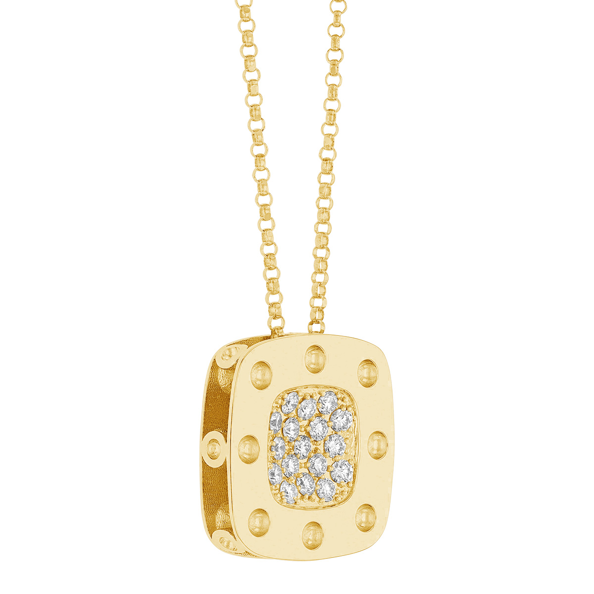 Roberto Coin Pois Moi Diamond Square Pendant in 18K Gold, 18
