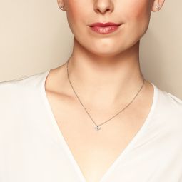 ✩mi⭐︎ Diamond Accent Tilted Hearts Necklace 10K Rose Gold 18&quot