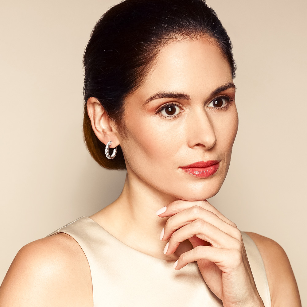 Diamond Petite Huggie Earrings in White Gold, 4 cttw