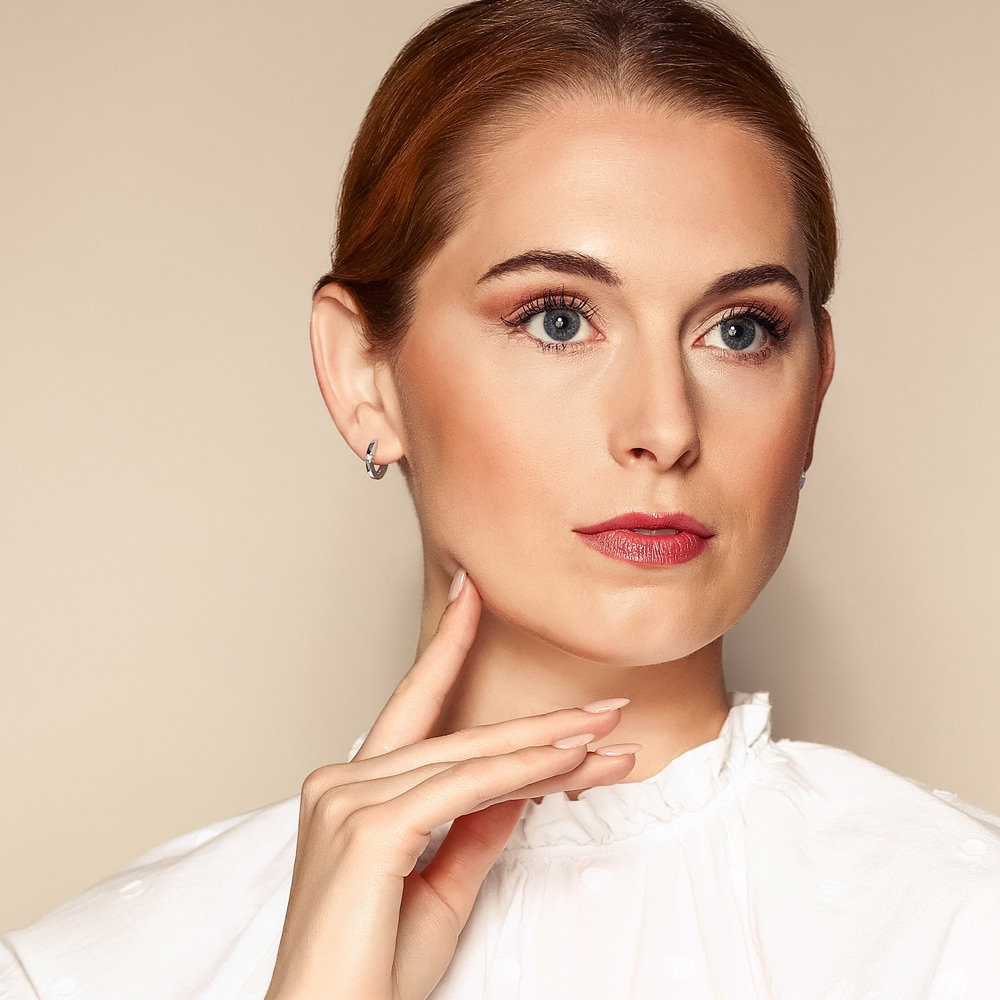 White Gold & Diamond Hoop Earrings