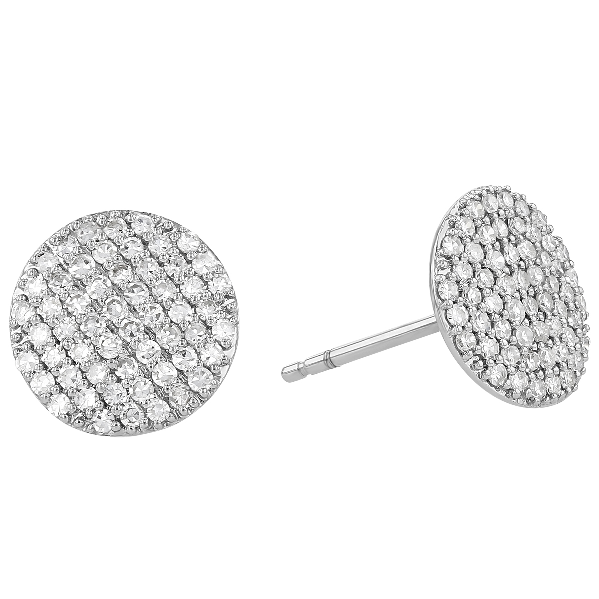 Phillips House Mini Infinity Diamond Pavé Disc Stud Earrings in White Gold