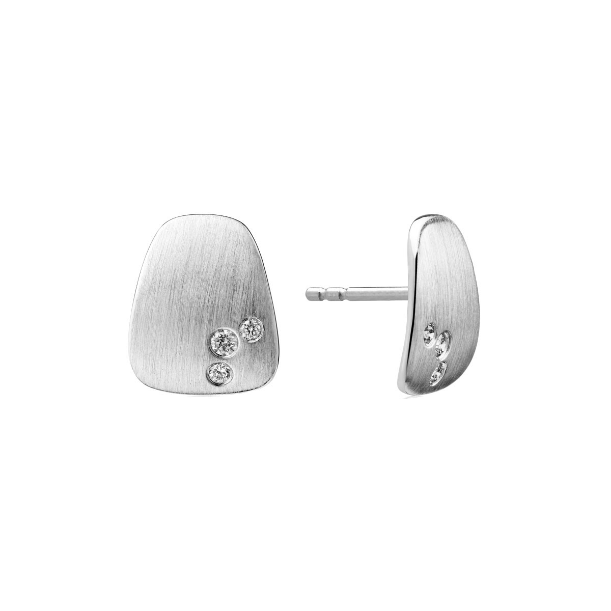 Artichoke White Gold & Diamond Post Earrings