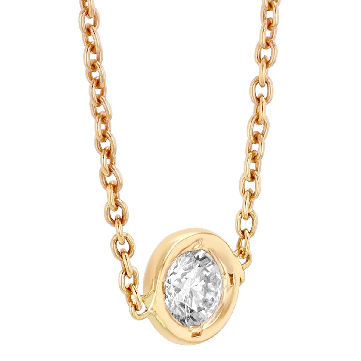 Roberto Coin Diamonds by the Inch 18K Gold Single Station Necklace, 0.10 cttw