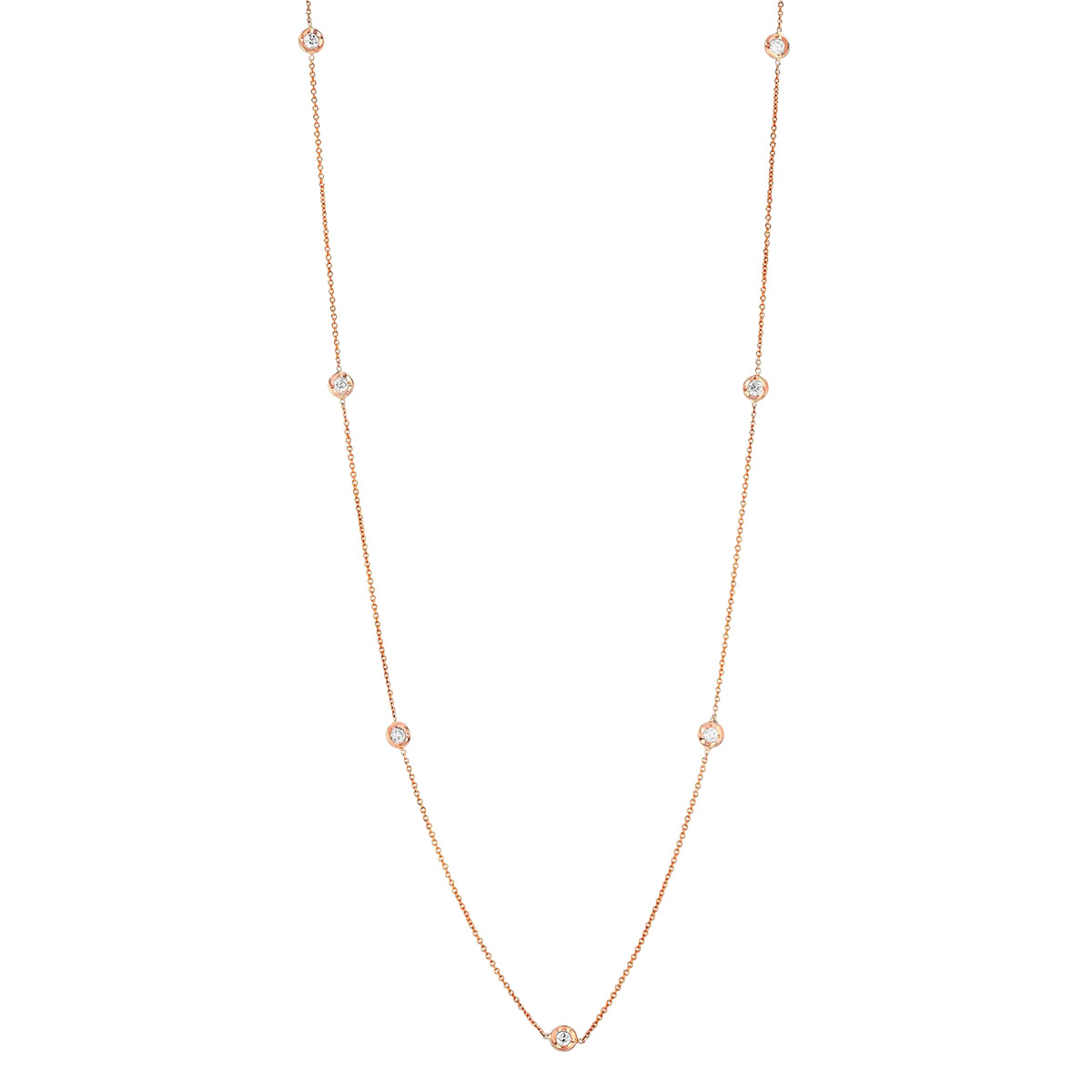Roberto Coin Diamonds By The Inch 7 Station Necklace in 18K  Gold, 18