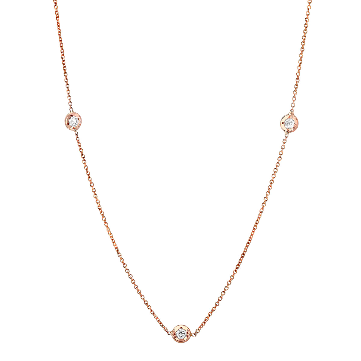 Roberto Coin Diamonds By The Inch 7 Station Necklace in 18K  Gold, 18