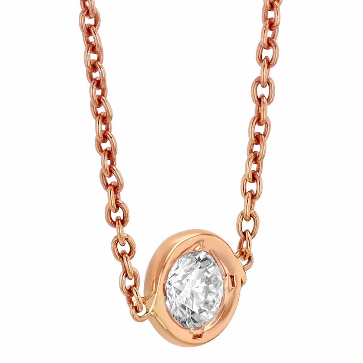 Roberto Coin Diamonds by the Inch 18K Gold Single Station Necklace, 0.10 cttw