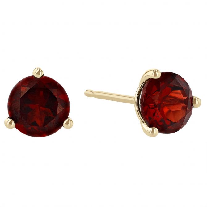White gold garnet stud earrings discount