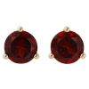 14K Yellow Gold Round Garnet Stud Earrings, 6mm