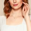 Yellow Gold Tiny Simple Cross Pendant, 18"