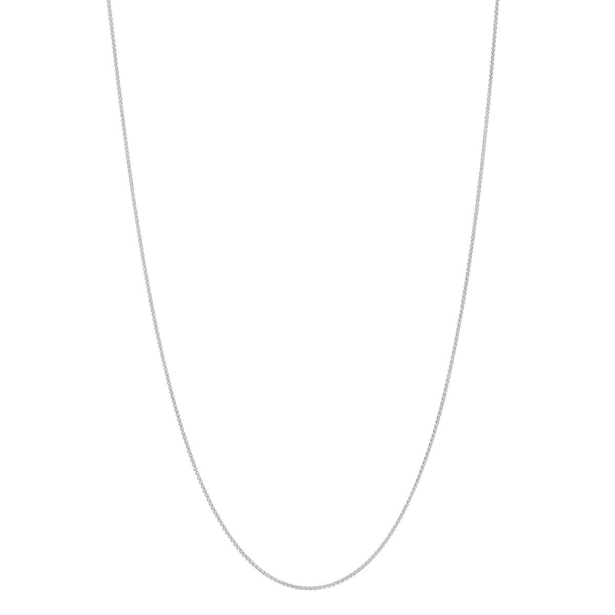 White Gold 1 mm Wheat Chain, 20