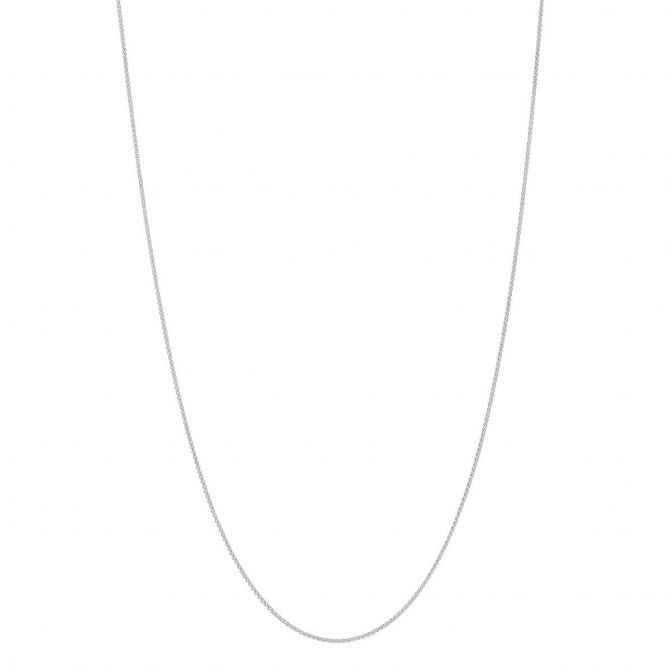 White Gold 1 mm Wheat Chain, 20"