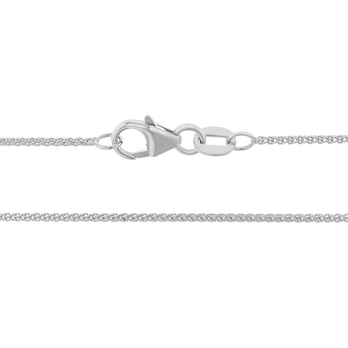 White Gold 1 mm Wheat Chain, 20