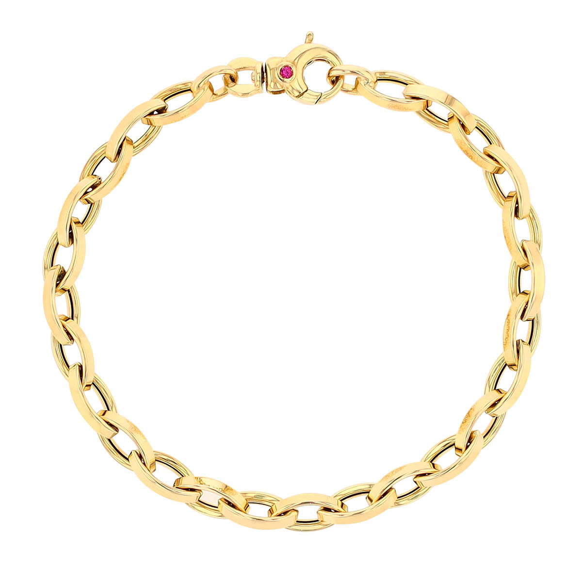 Roberto Coin Yellow Gold Almond Link Chain Bracelet, 7