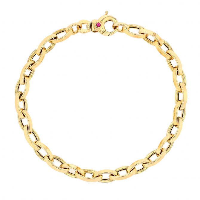 Roberto Coin Yellow Gold Almond Link Chain Bracelet, 7 