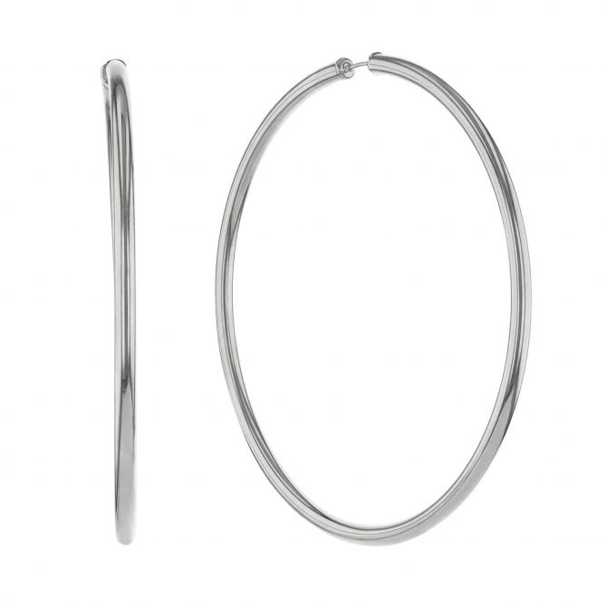 White Gold Endless Hoop Earrings 70 mm Borsheims