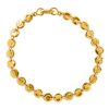 Tane Tikal Yellow Gold Flat Round Link Chain Bracelet, 7.4"