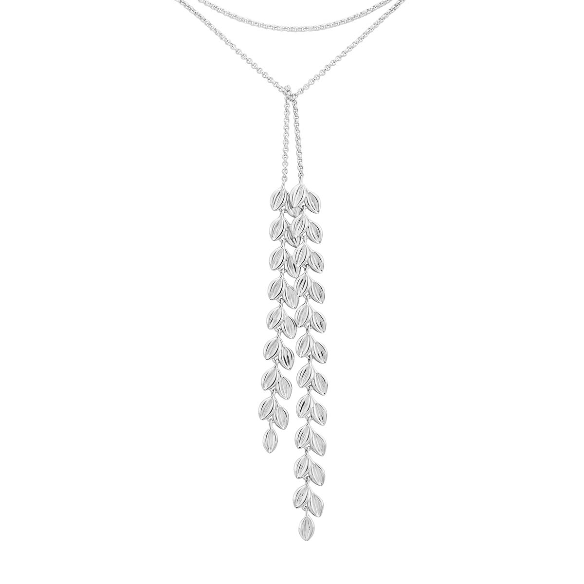 Tane Dalia Flower Petals Sterling Silver Necklace, 43.3