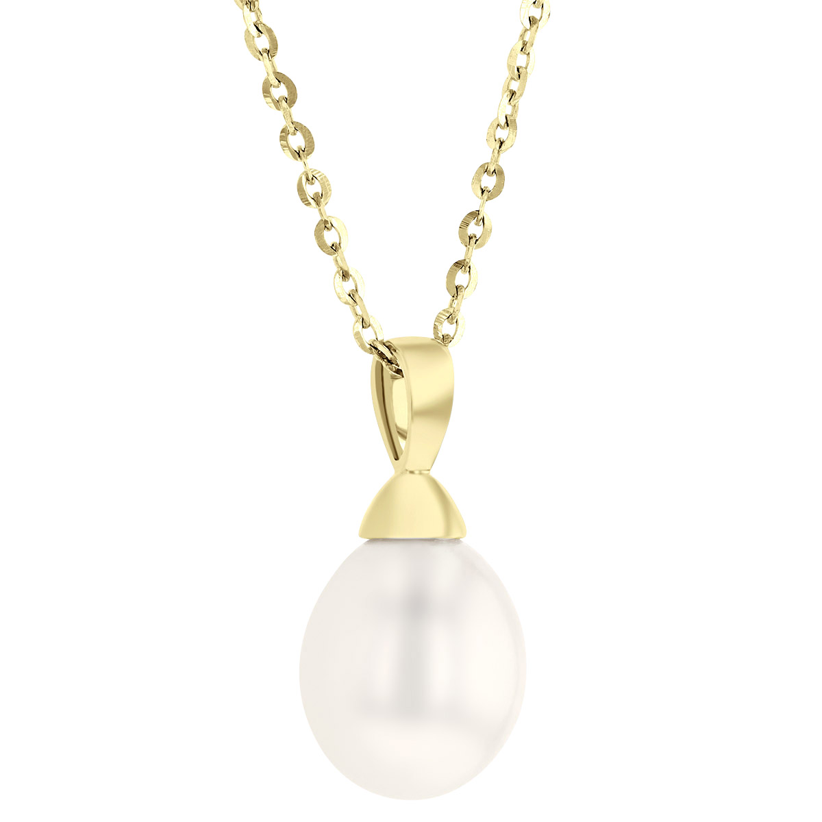 Freshwater Cultured Pearl Pendant Necklace in Yellow Gold