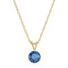 Sapphire Pendant in Yellow Gold, 18"