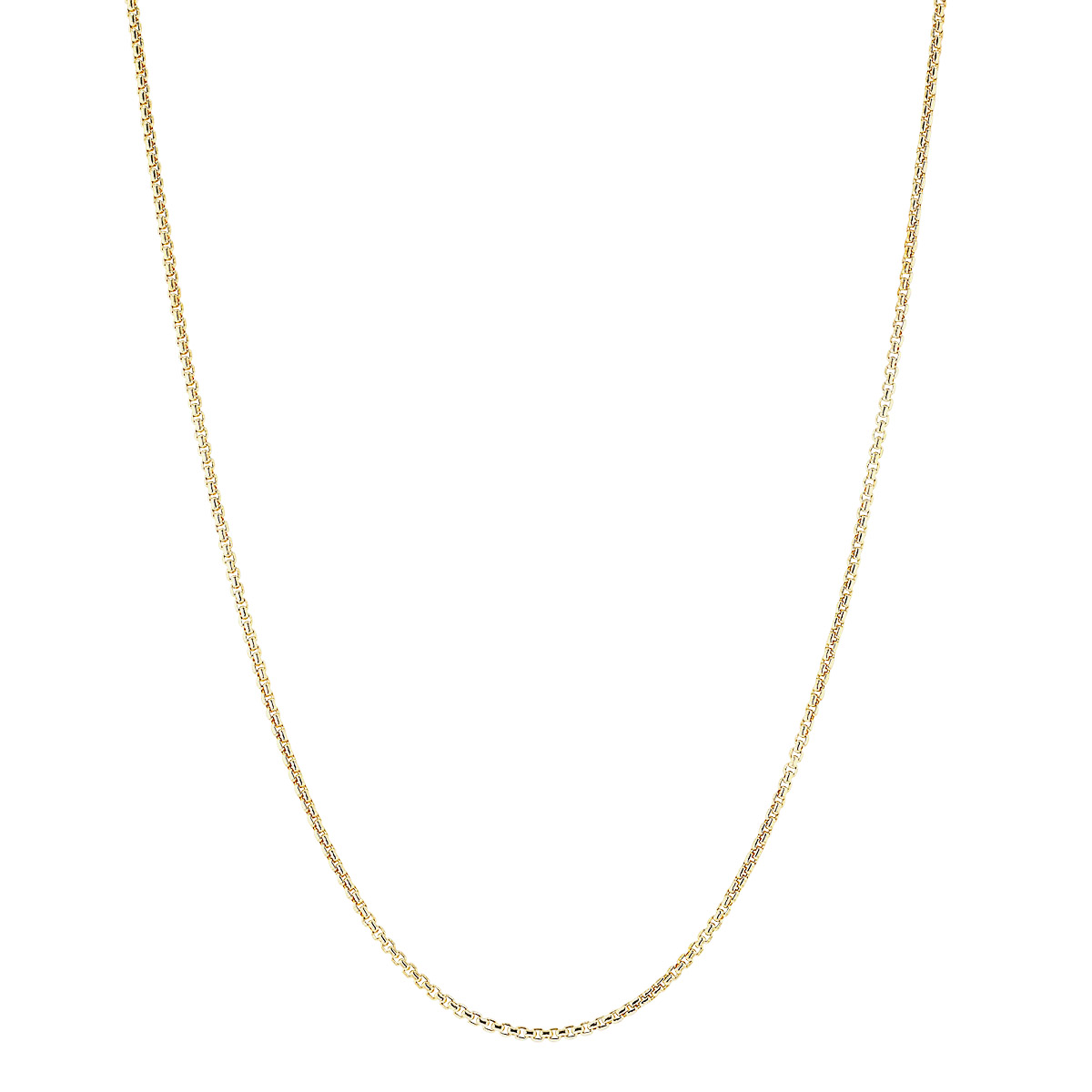 Yellow Gold 1.8 mm Round Hollow Box Chain, 24