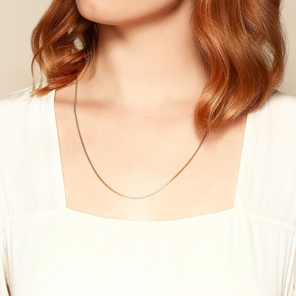 Yellow Gold 1.8 mm Round Hollow Box Chain, 24