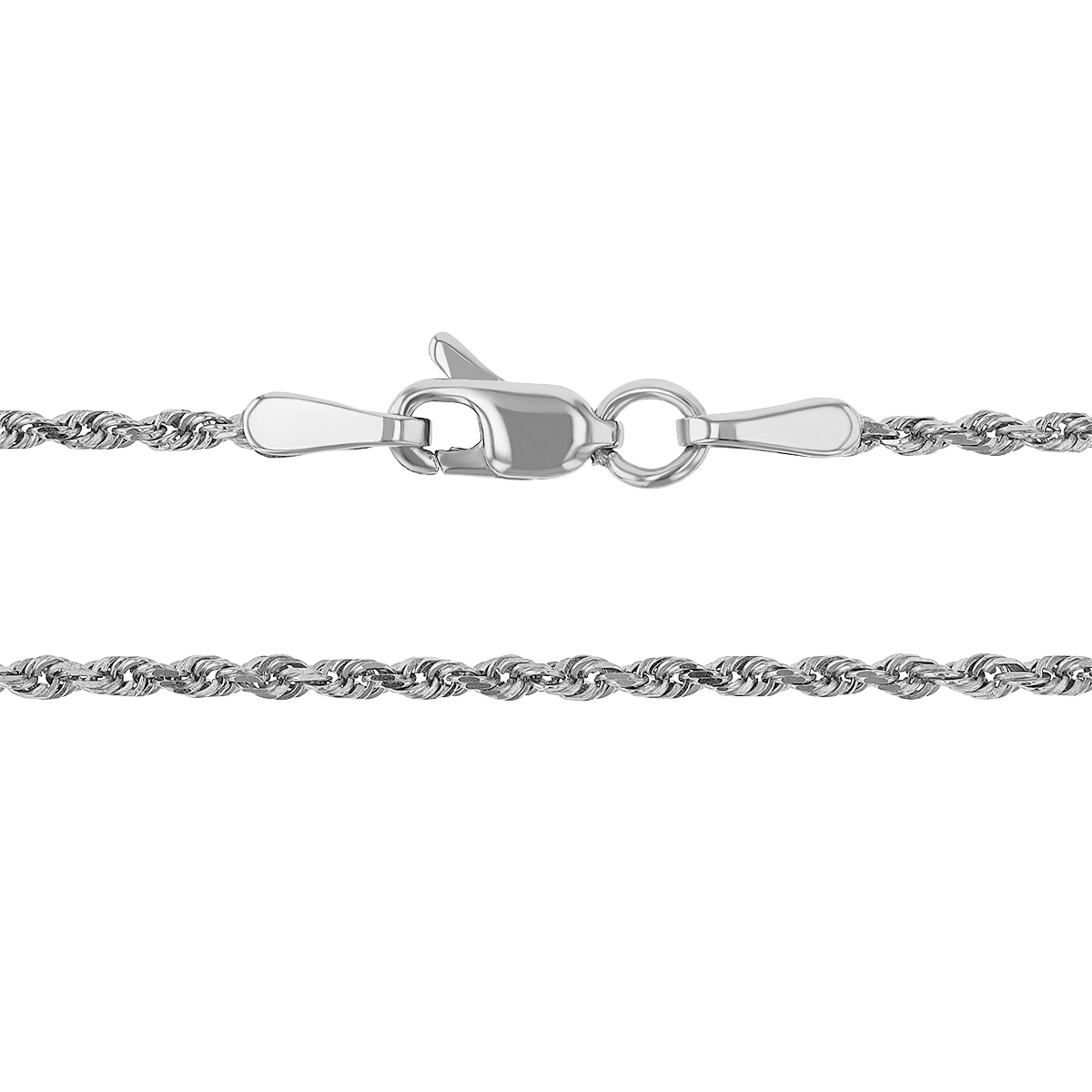 White Gold 1.56 mm Hollow Rope  Chain, 18