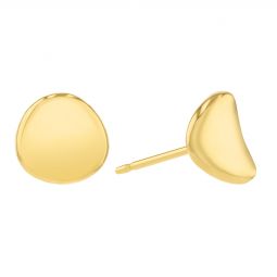 14K Yellow Gold Small Disc Earrings