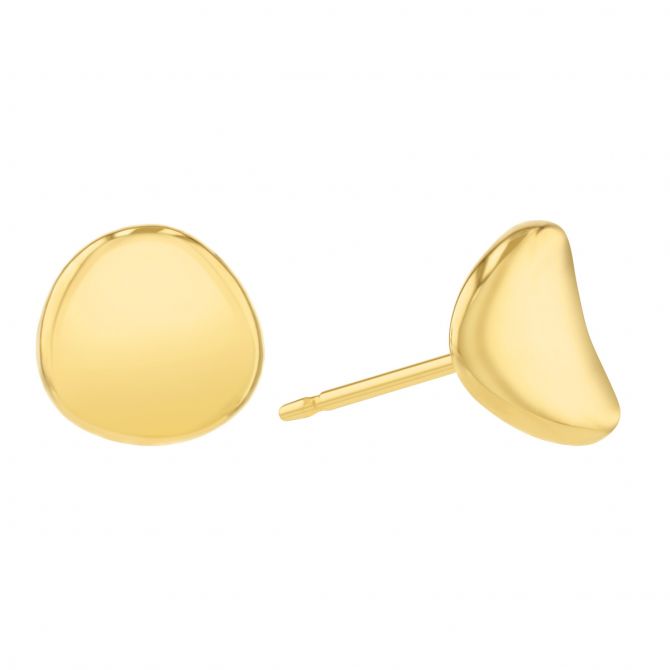 14K Yellow Gold Small Disc Earrings