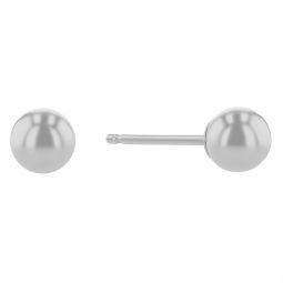 Image for White Gold Ball Earrings, 4mm