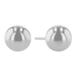 White Gold Ball Stud Earrings, 7mm