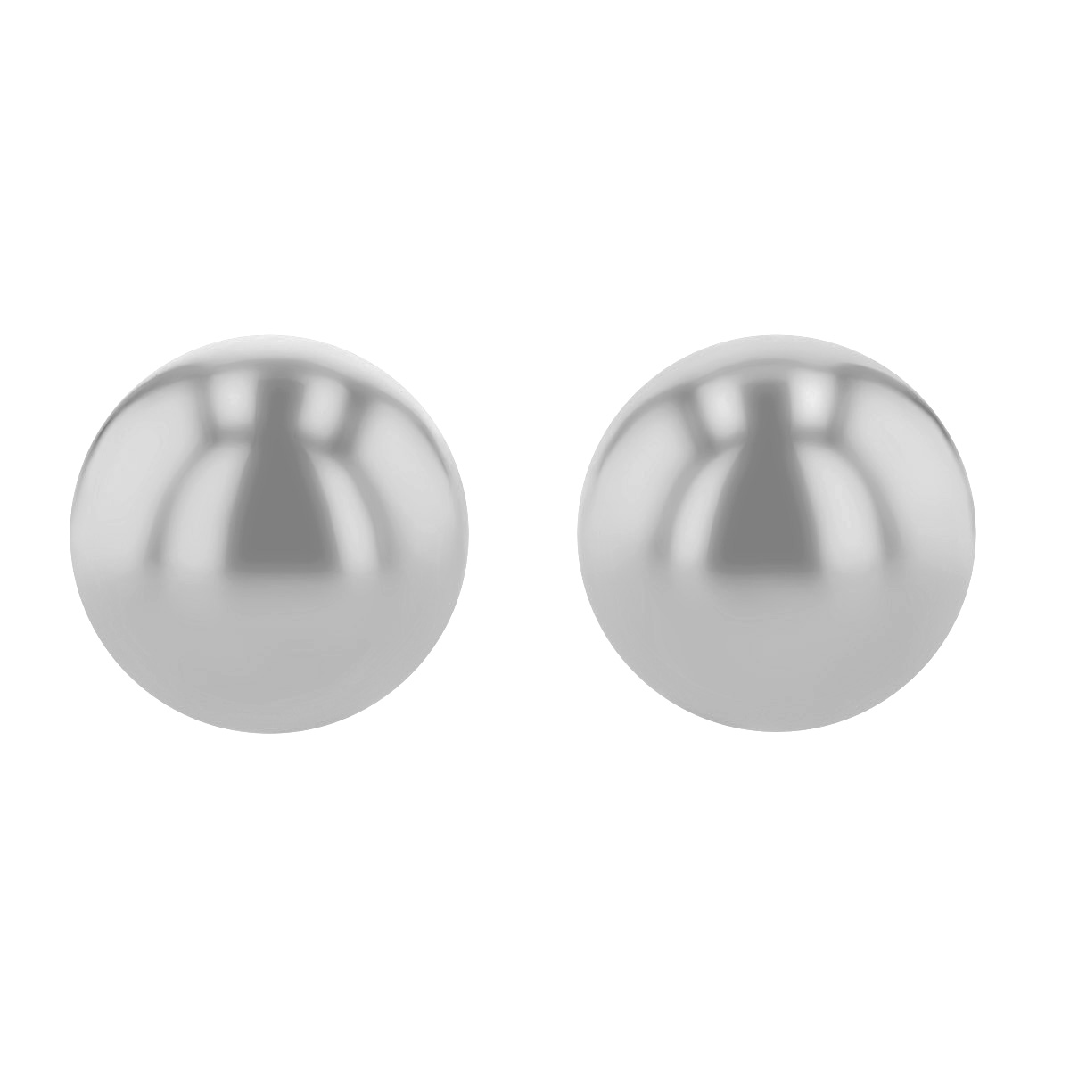 White Gold Ball Stud Earrings, 7mm
