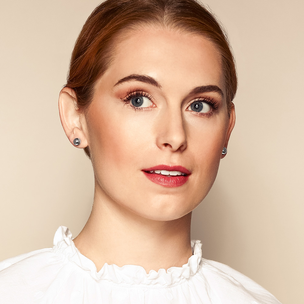 White Gold Ball Stud Earrings, 8 mm